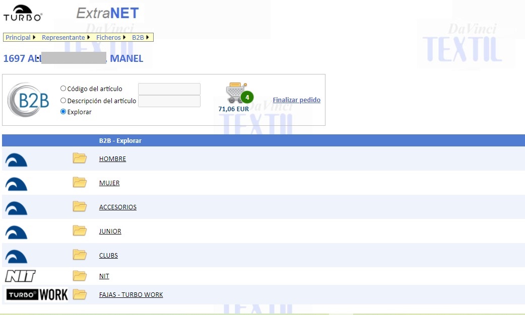 Entrada nuevo pedido