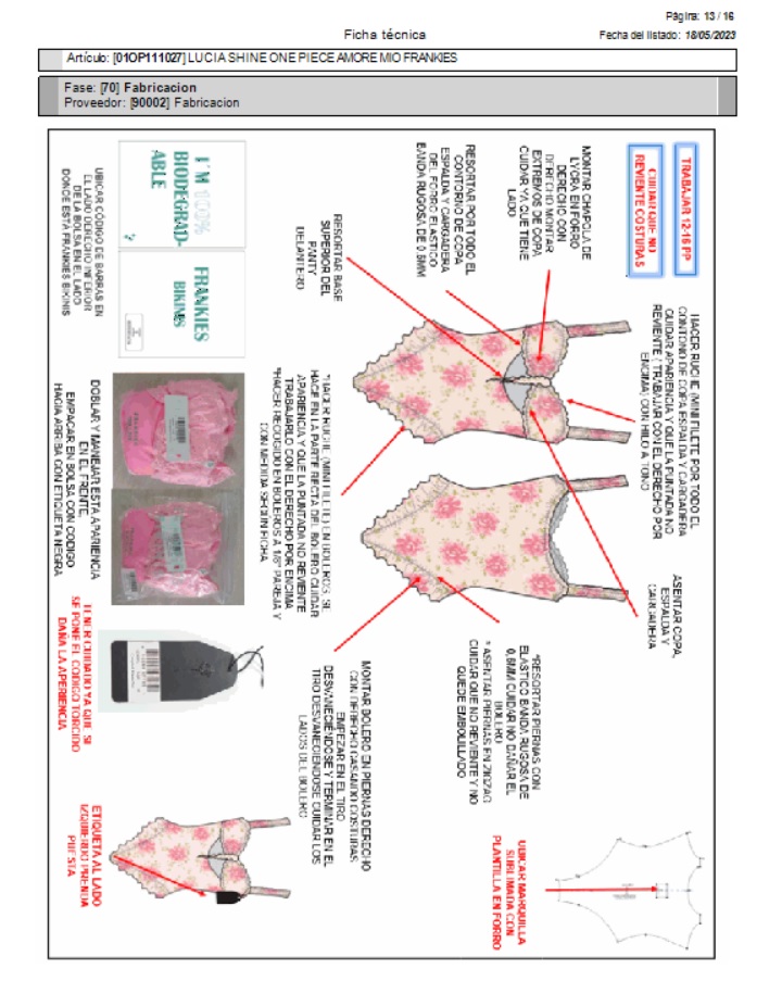 Fase de confección. Imagen e instrucciones