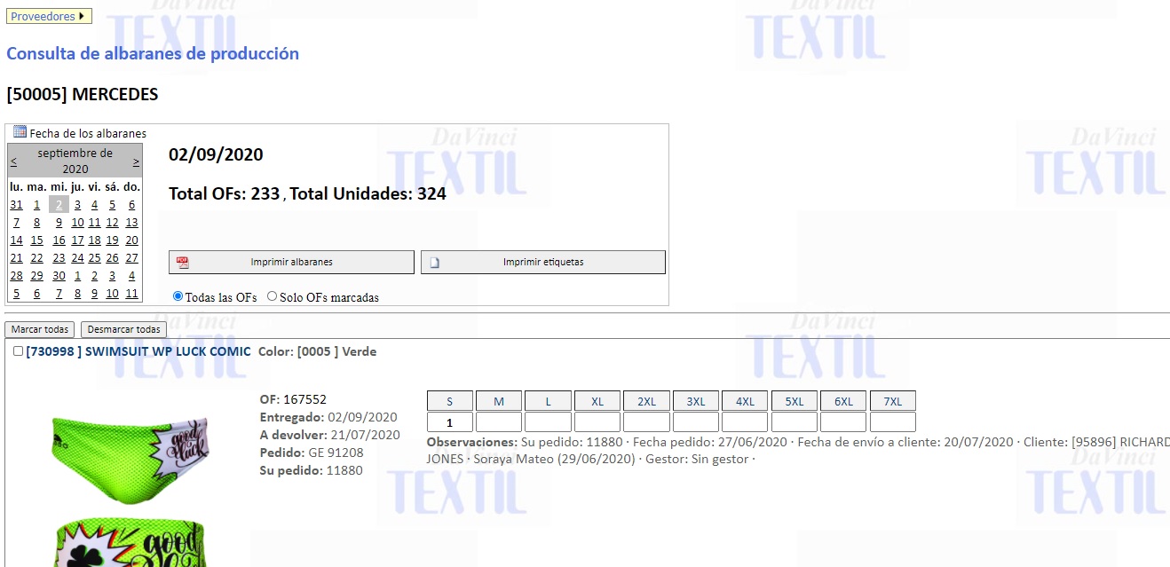 Entrada nuevo pedido